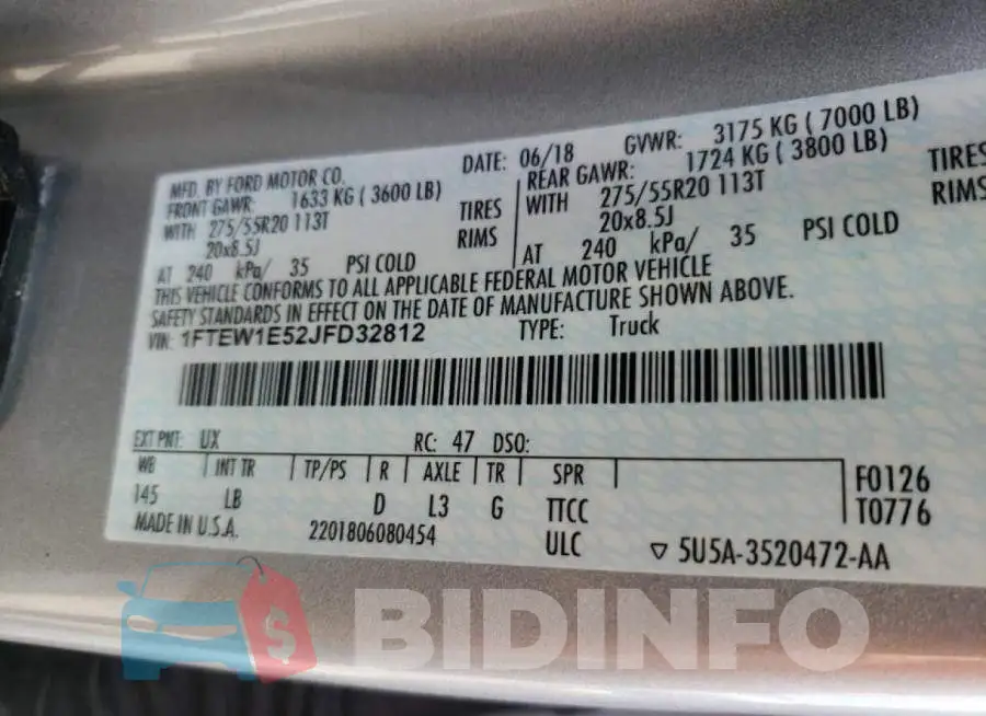 1FTEW1E52JFD32812 Photo# 10