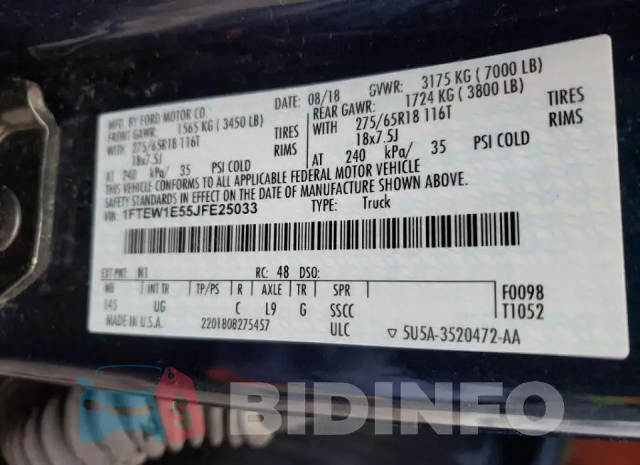 1FTEW1E55JFE25033 Photo# 10