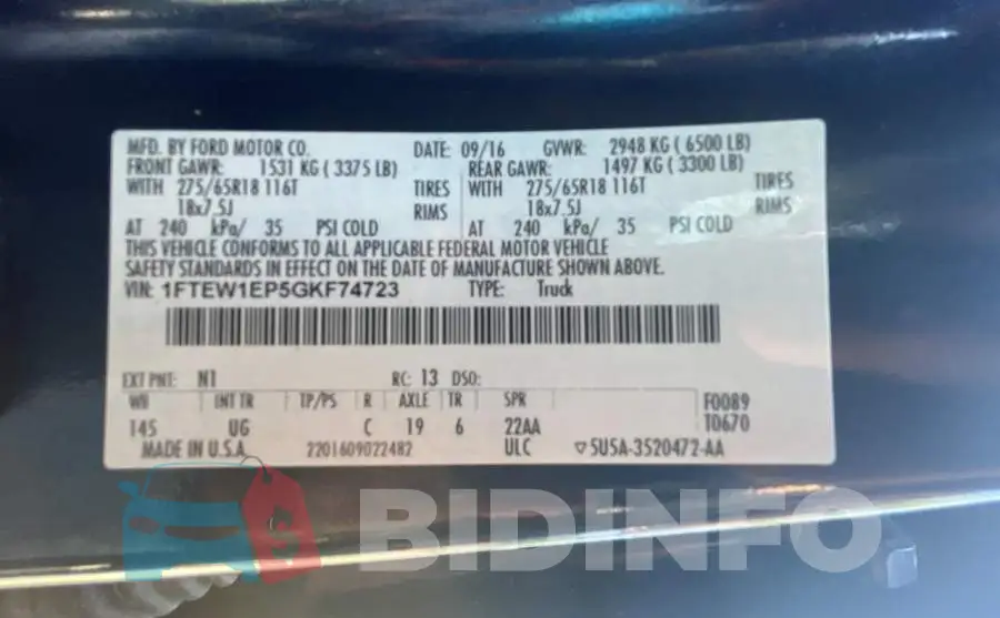 1FTEW1EP5GKF74723 Photo# 10