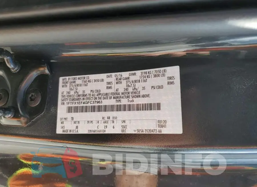 1FTFX1EF4GFC37963 Photo# 10