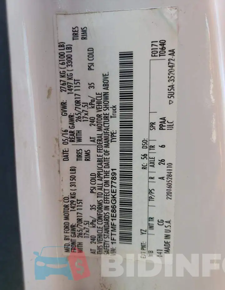 1FTMF1E86GKE77891 Photo# 10