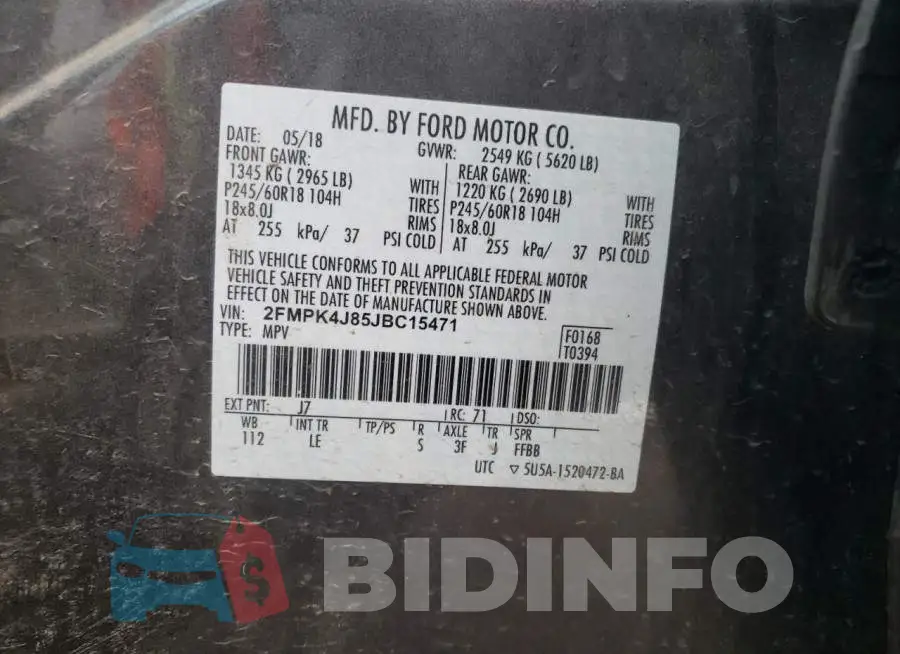 2FMPK4J85JBC15471 Photo# 10