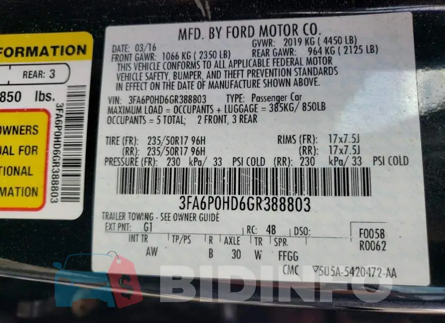 3FA6P0HD6GR388803 Photo# 10