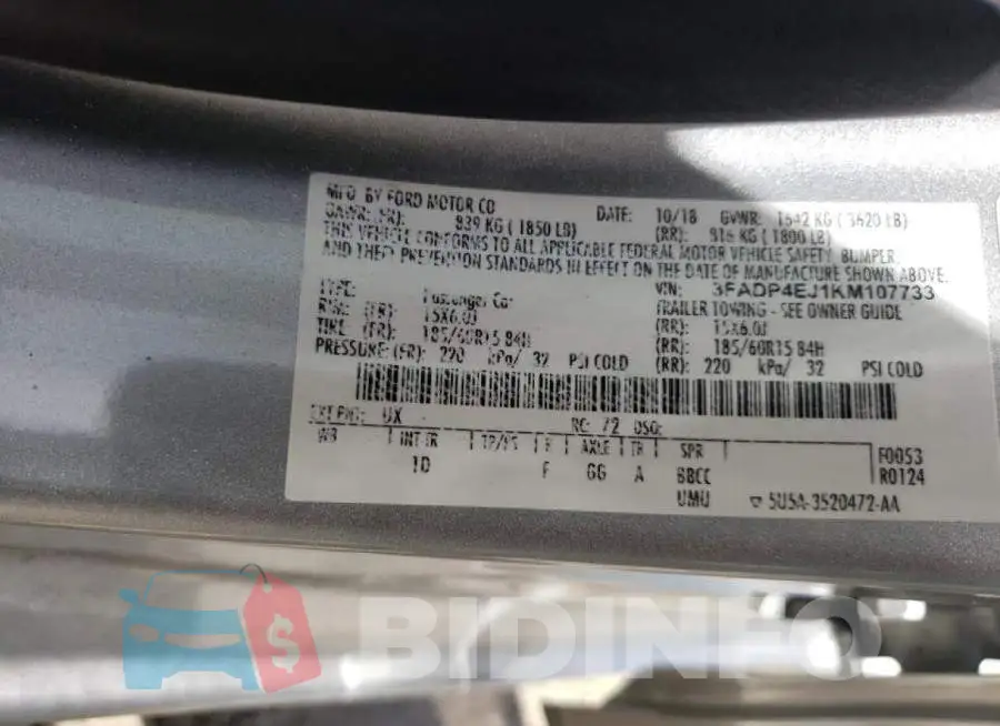 3FADP4EJ1KM107733 Photo# 10