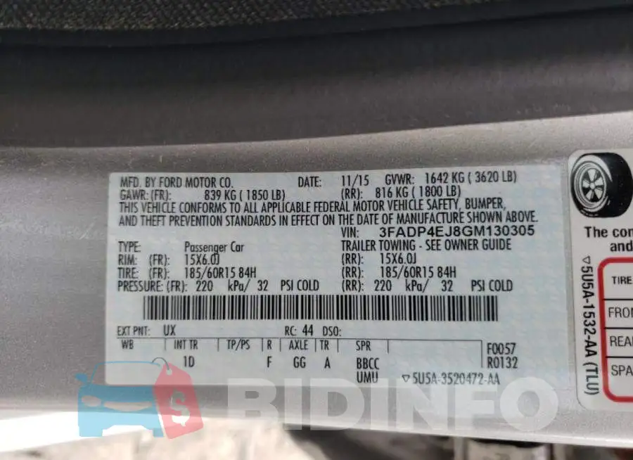 3FADP4EJ8GM130305 Photo# 10