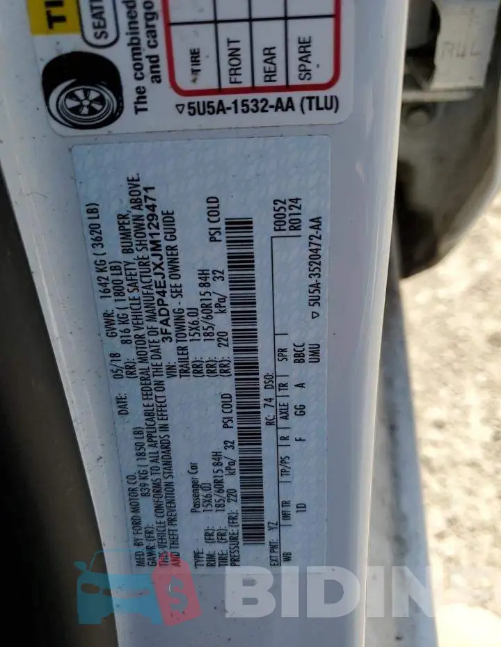 3FADP4EJXJM129471 Photo# 10