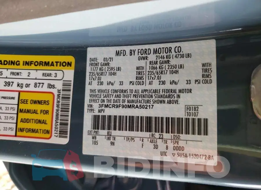 3FMCR9F90MRA50217 Photo# 10