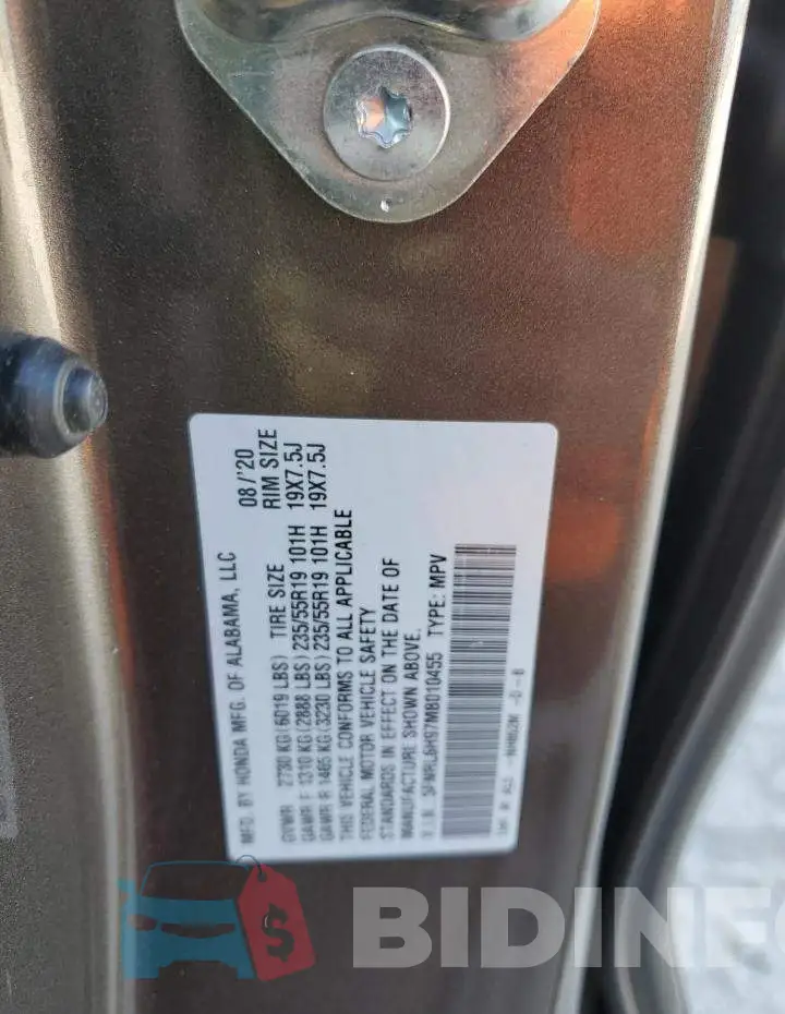 5FNRL6H97MB010455 Photo# 10