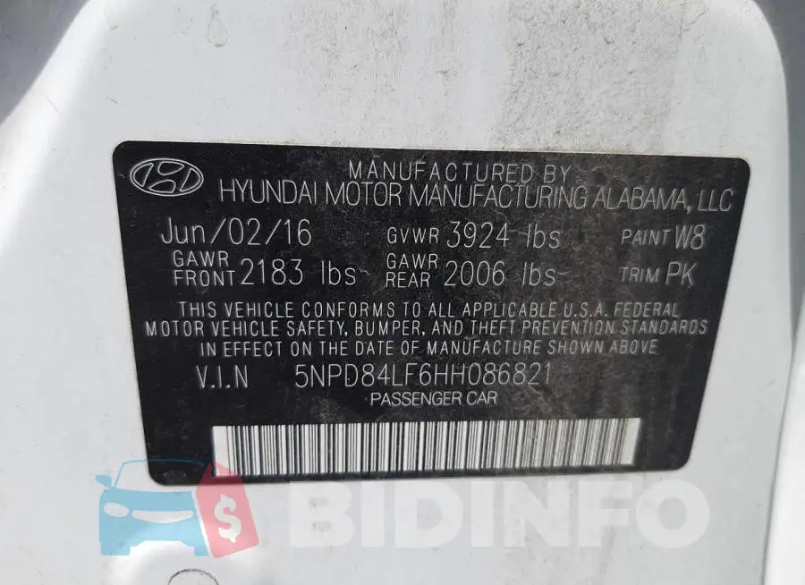 5NPD84LF6HH086821 Photo# 10