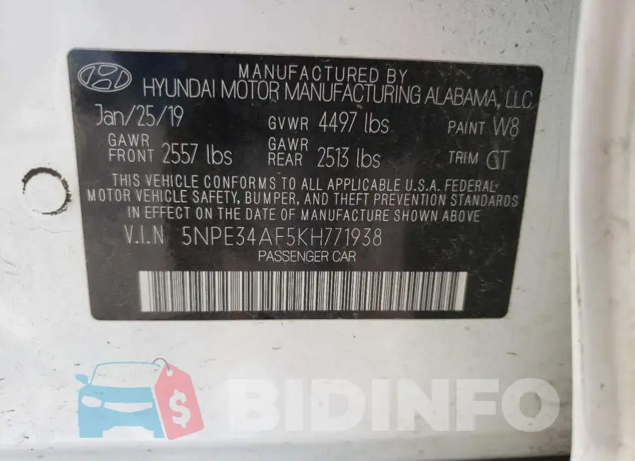 5NPE34AF5KH771938 Photo# 10