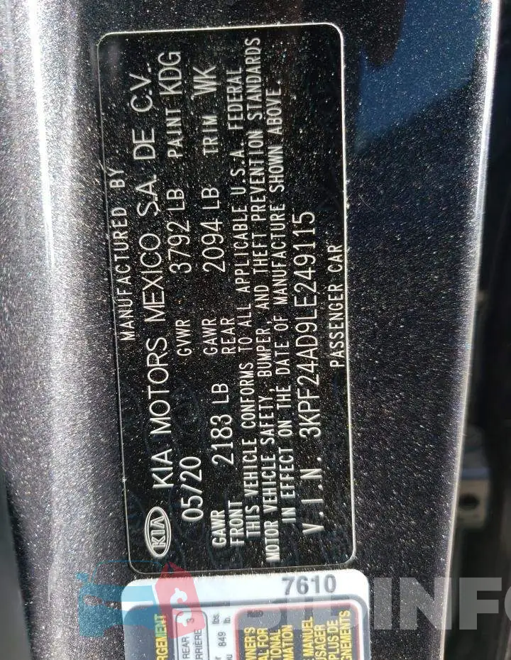 3KPF24AD9LE249115 Photo# 10