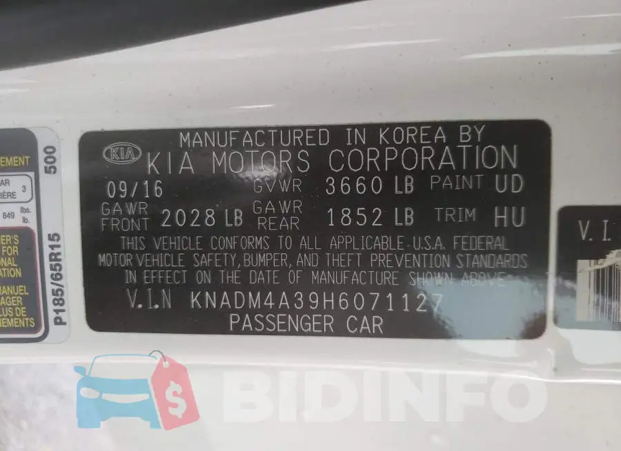 KNADM4A39H6071127 Photo# 10
