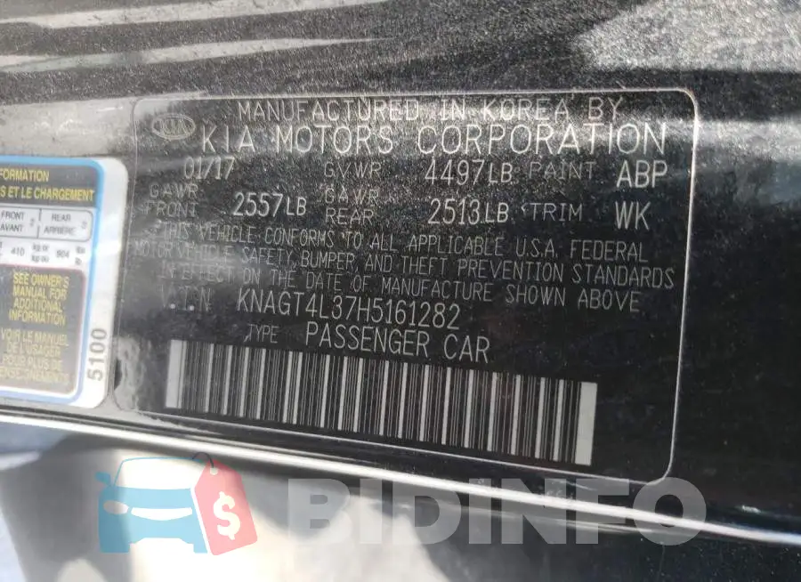 KNAGT4L37H5161282 Photo# 10