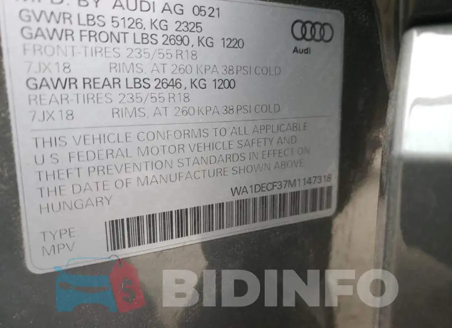WA1DECF37M1147318 Photo# 10