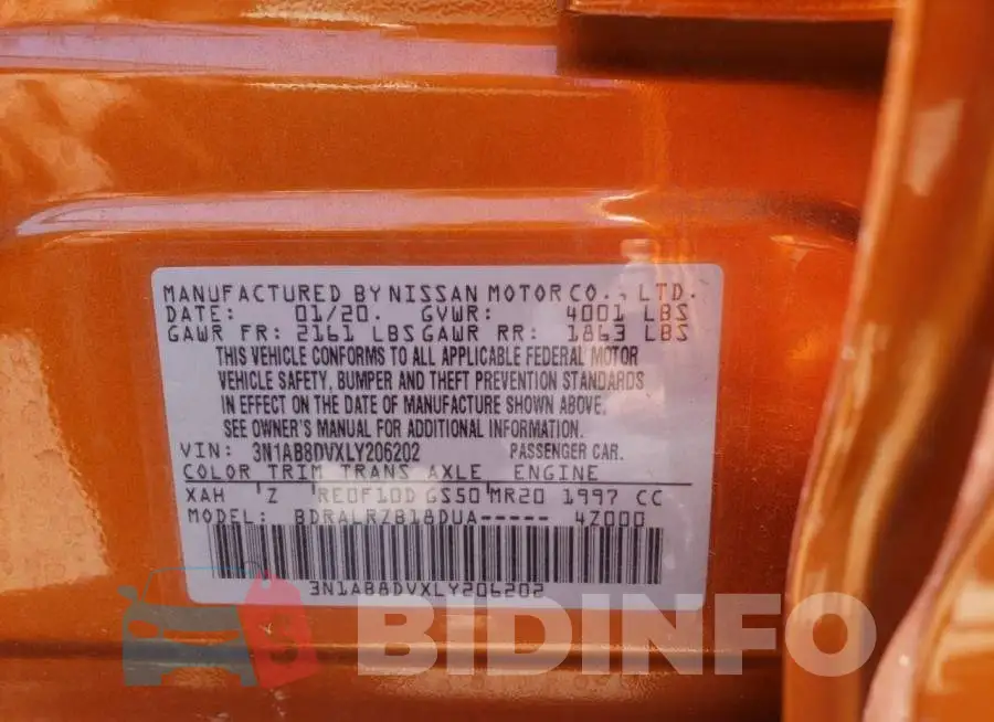 3N1AB8DVXLY206202 Photo# 10