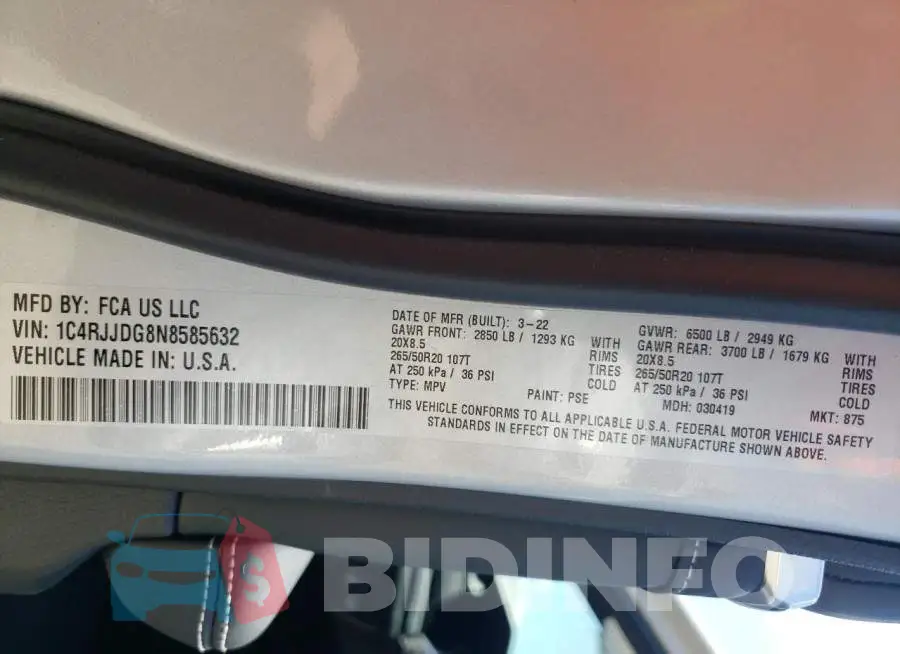 1C4RJJDG8N8585632 Photo# 10