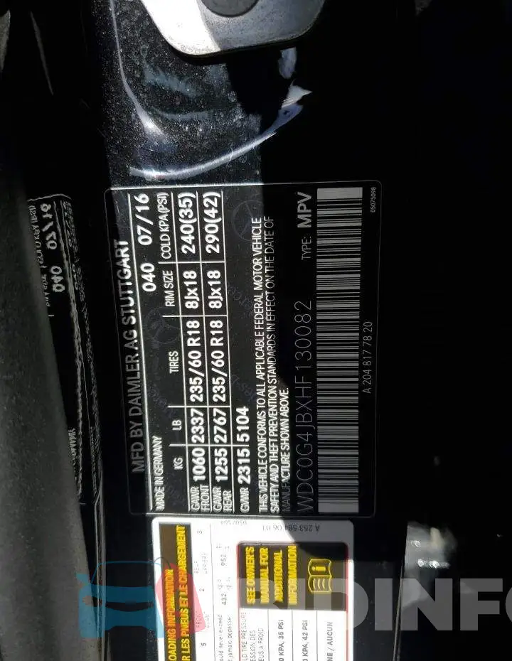 WDC0G4JBXHF130082 Photo# 1