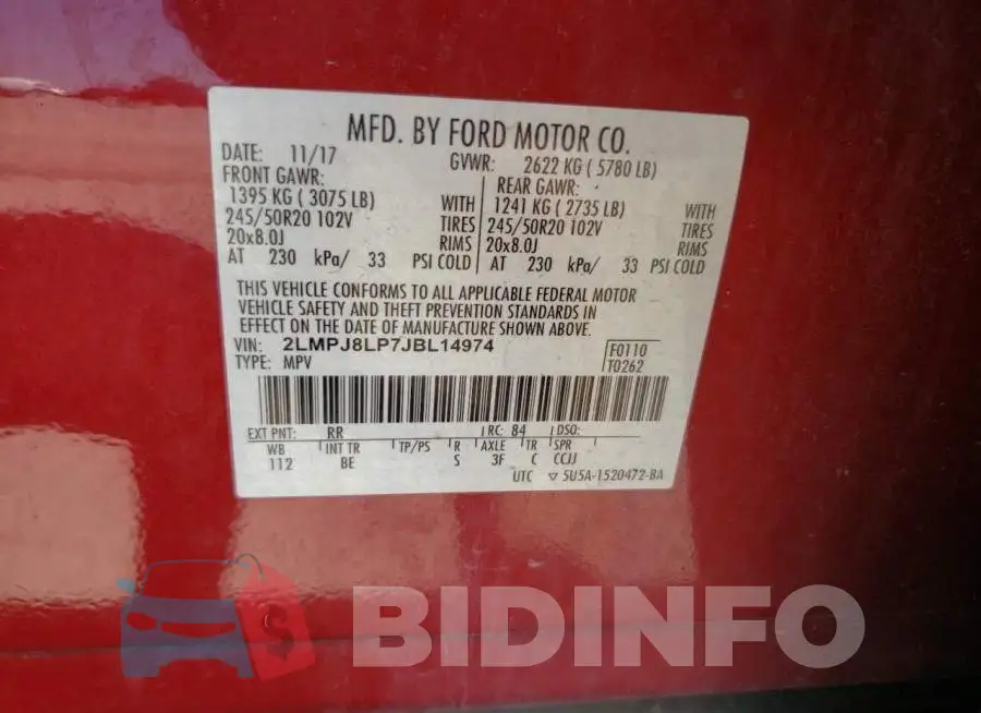 2LMPJ8LP7JBL14974 Photo# 10