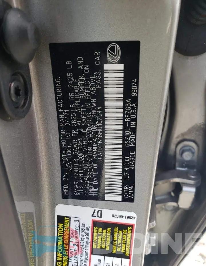 58ADZ1B16MU107544 Photo# 10