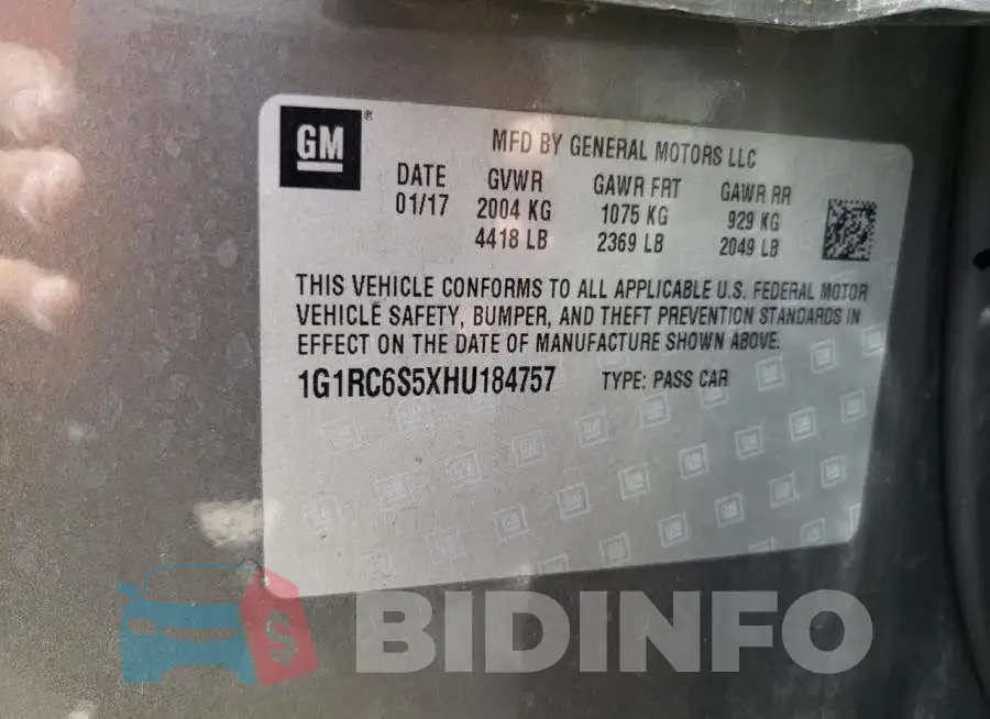 1G1RC6S5XHU184757 Photo# 10