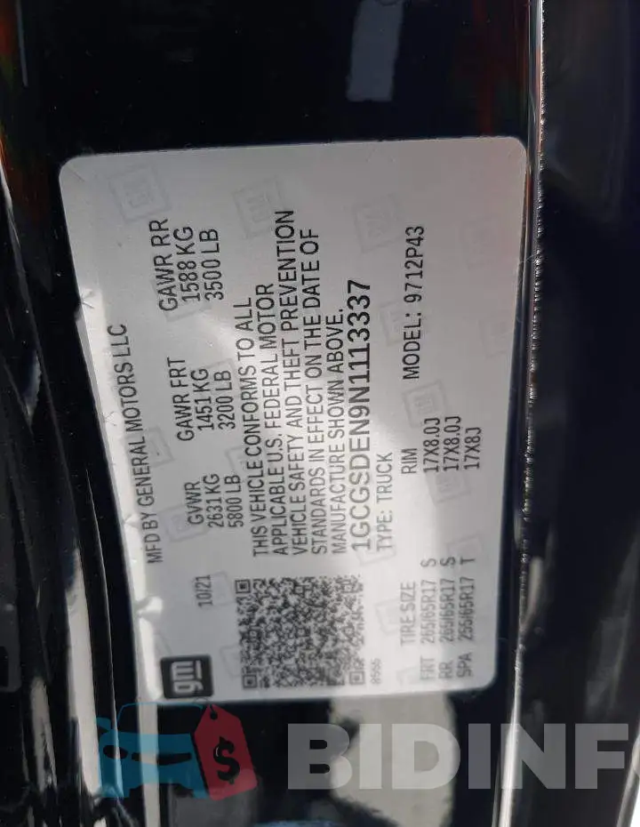 1GCGSDEN9N1113337 Photo# 10