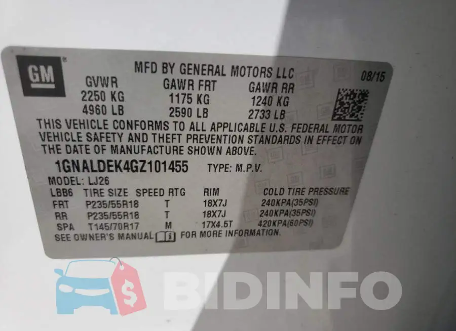 1GNALDEK4GZ101455 Photo# 10