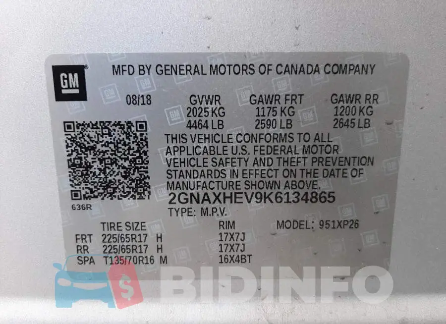 2GNAXHEV9K6134865 Photo# 10