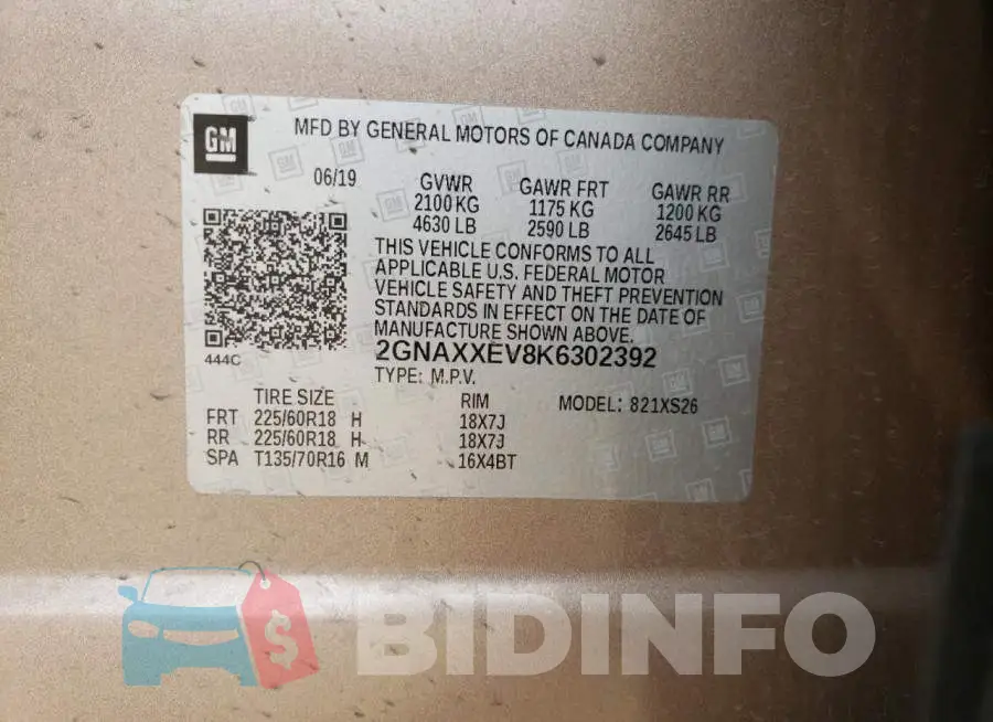 2GNAXXEV8K6302392 Photo# 10