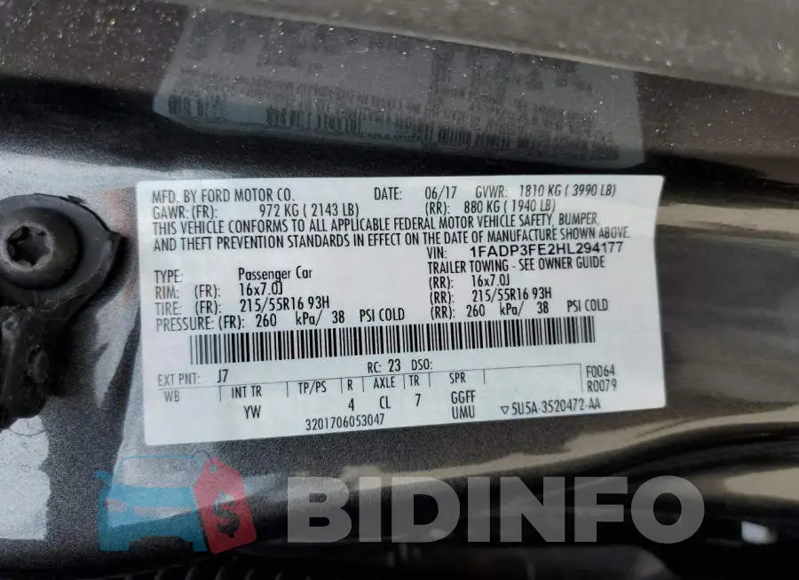 1FADP3FE2HL294177 Photo# 10