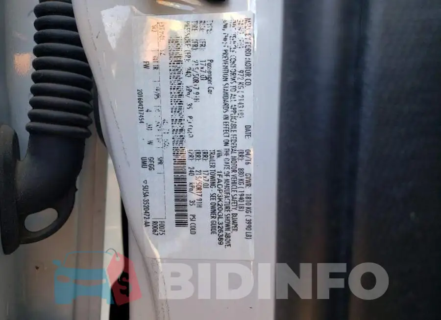 1FADP3K20GL326389 Photo# 10