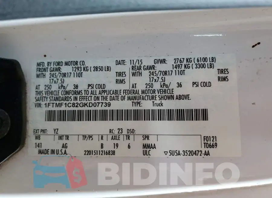 1FTMF1C82GKD07739 Photo# 10
