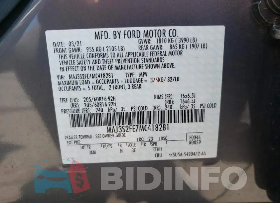 MAJ3S2FE7MC418281 Photo# 10
