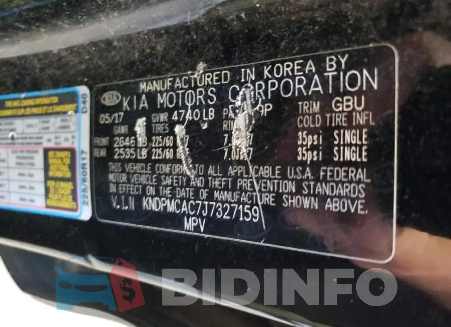 KNDPMCAC7J7327159 Photo# 10