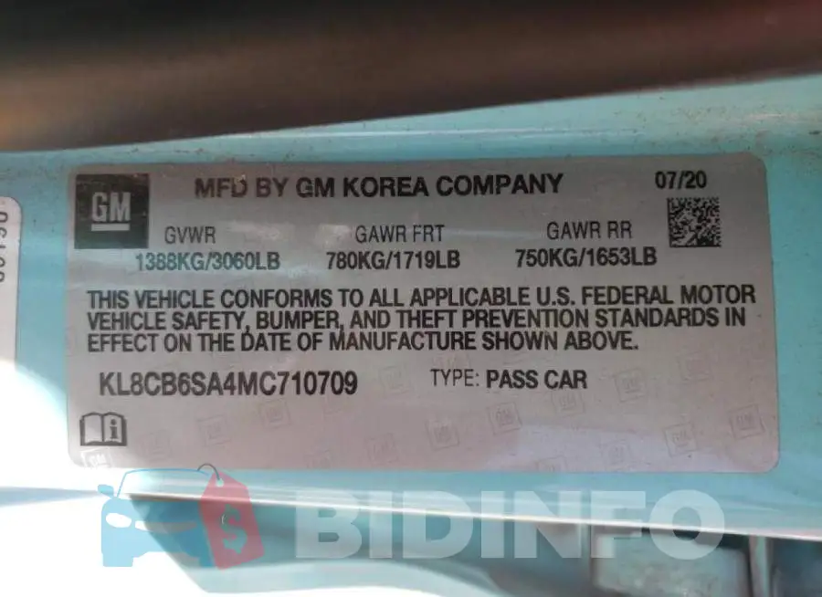 KL8CB6SA4MC710709 Photo# 10
