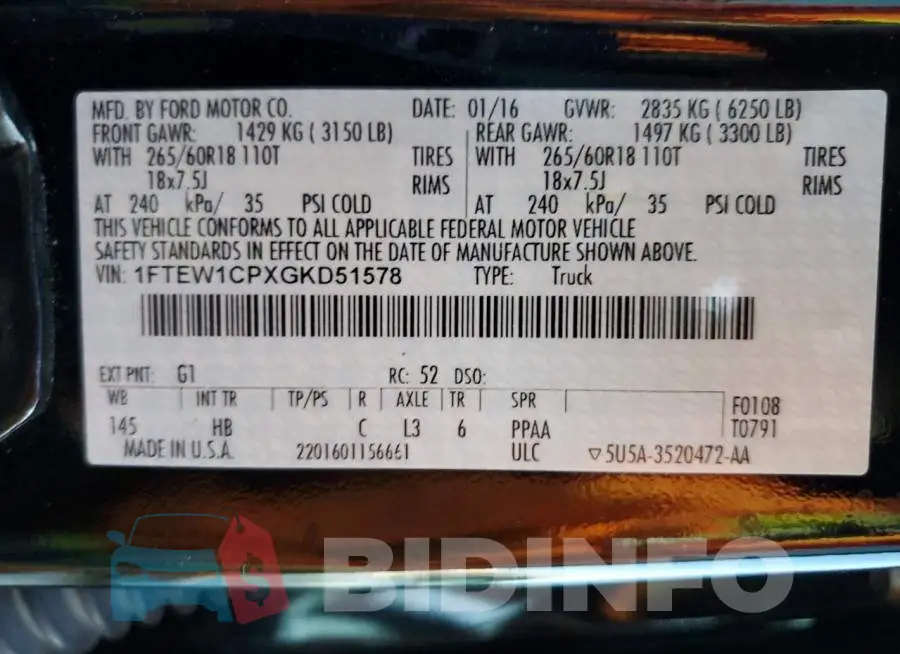 1FTEW1CPXGKD51578 Photo# 10