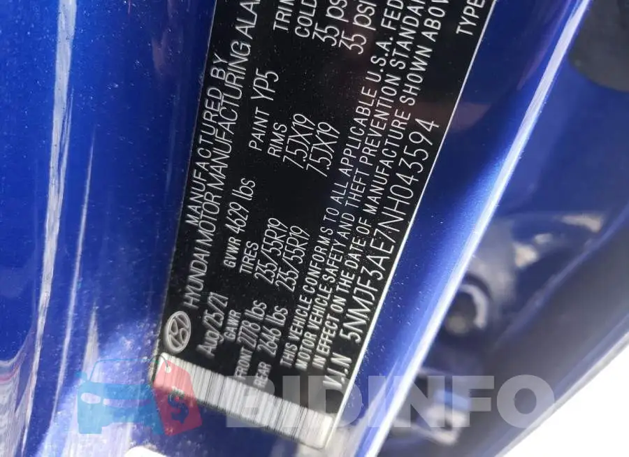 5NMJF3AE7NH043594 Photo# 10