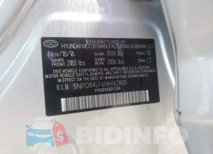 5NPD84LF6HH162800 Photo# 10