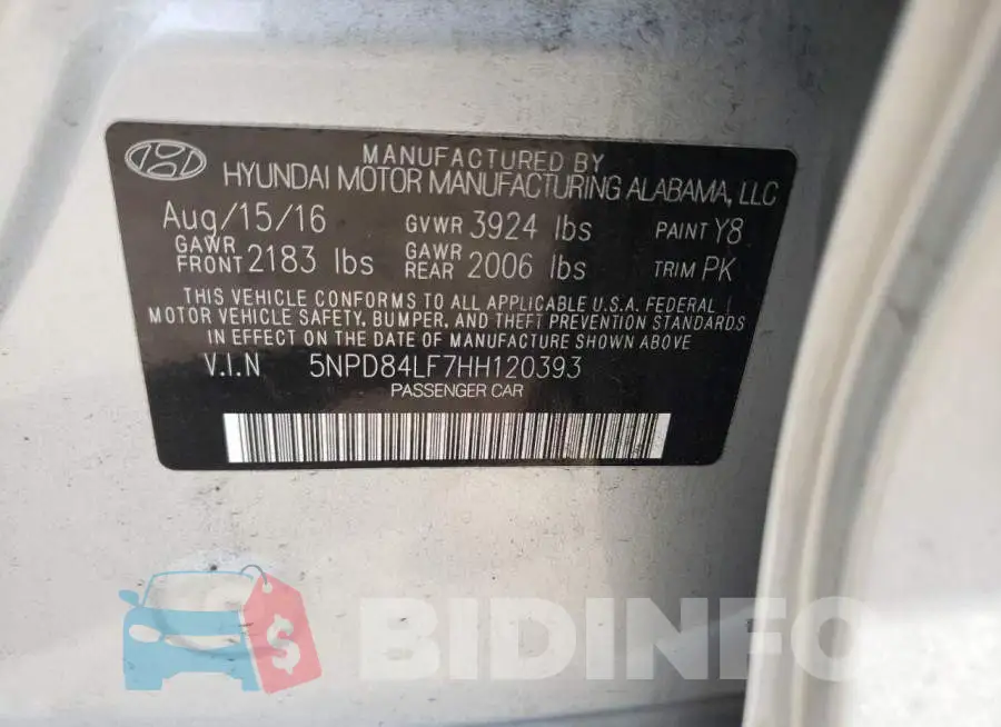 5NPD84LF7HH120393 Photo# 10