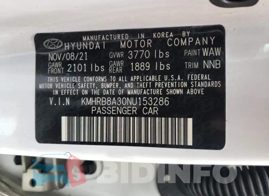 KMHRB8A30NU153286 Photo# 10
