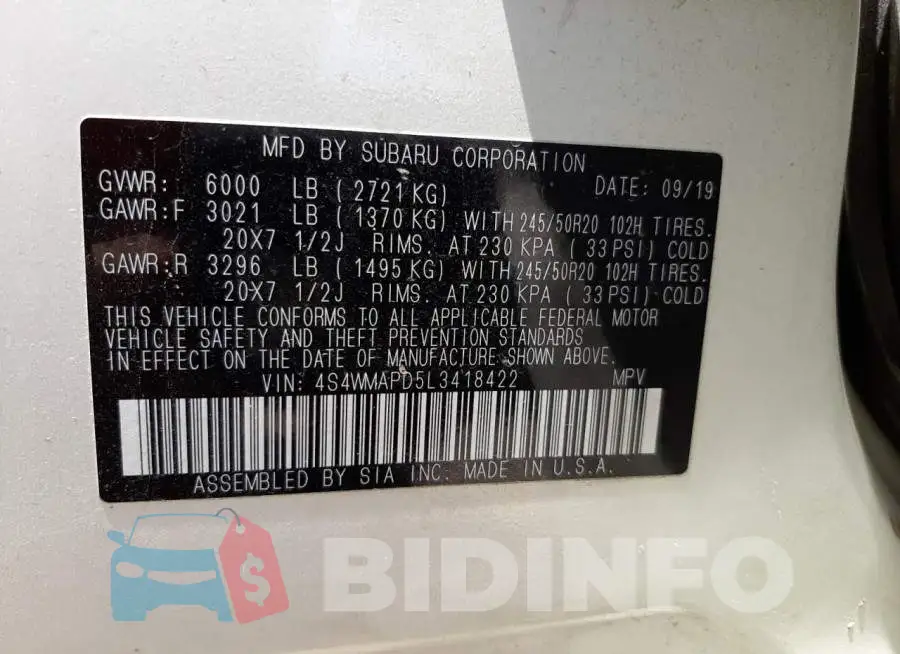 4S4WMAPD5L3418422 Photo# 10