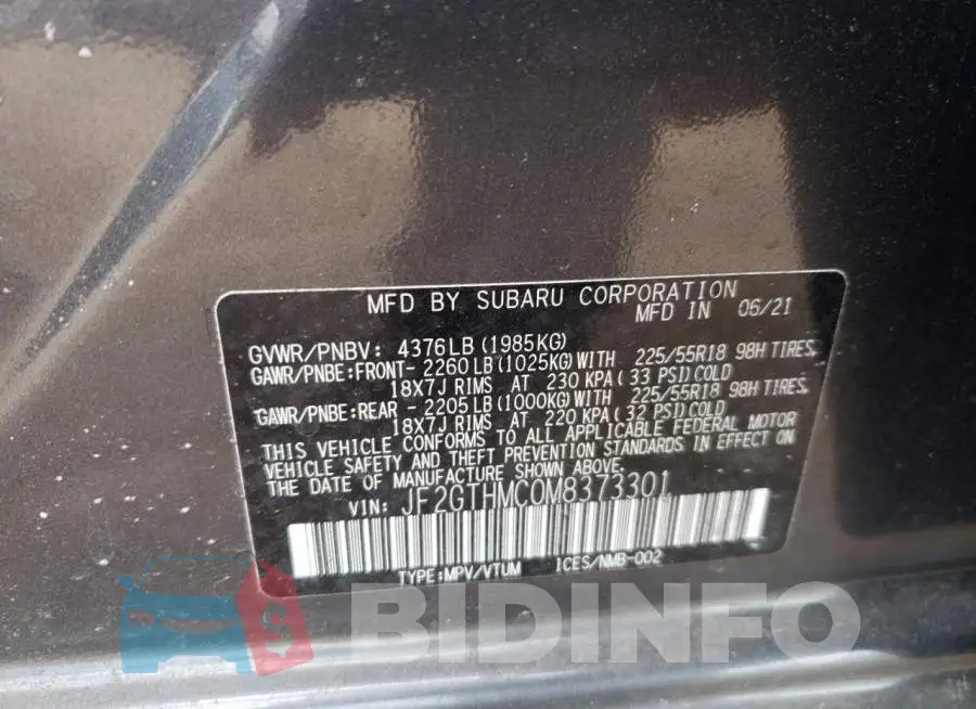 JF2GTHMC0M8373301 Photo# 10