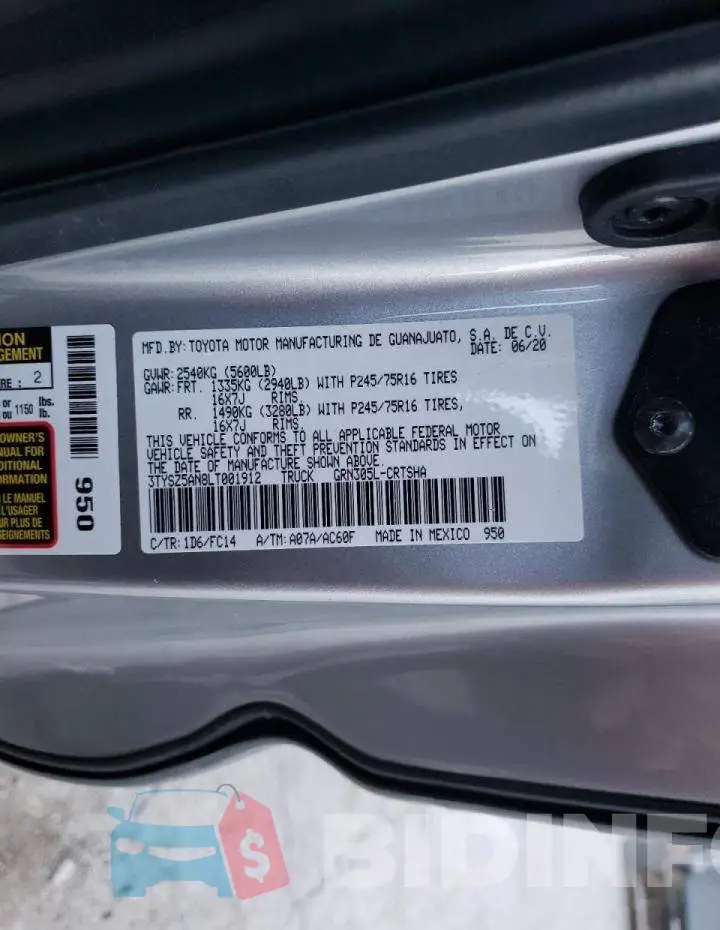 3TYSZ5AN8LT001912 Photo# 10