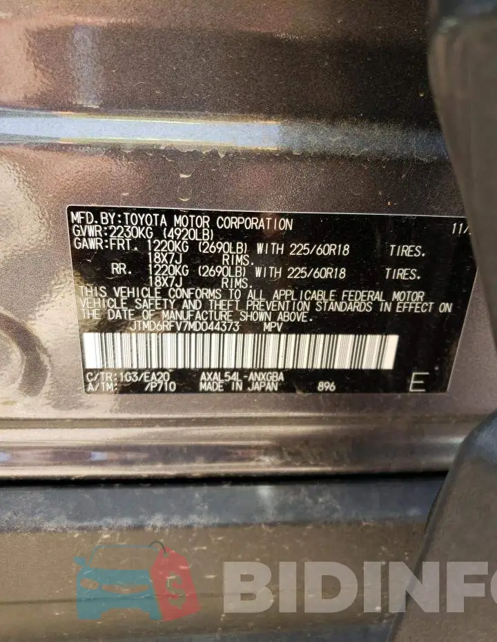 JTMD6RFV7MD044373 Photo# 10