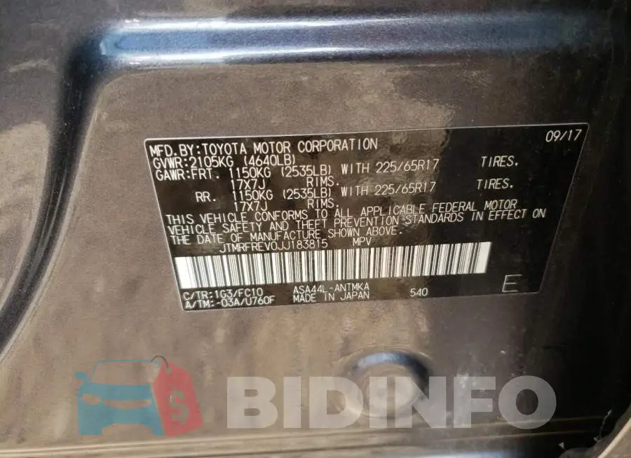 JTMRFREV0JJ183815 Photo# 10