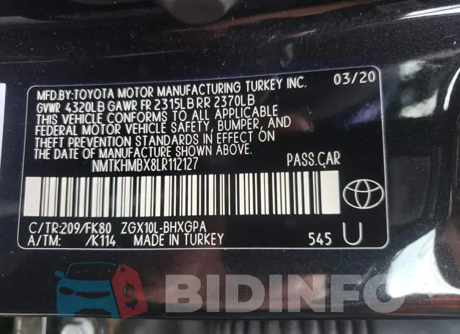 NMTKHMBX8LR112127 Photo# 10