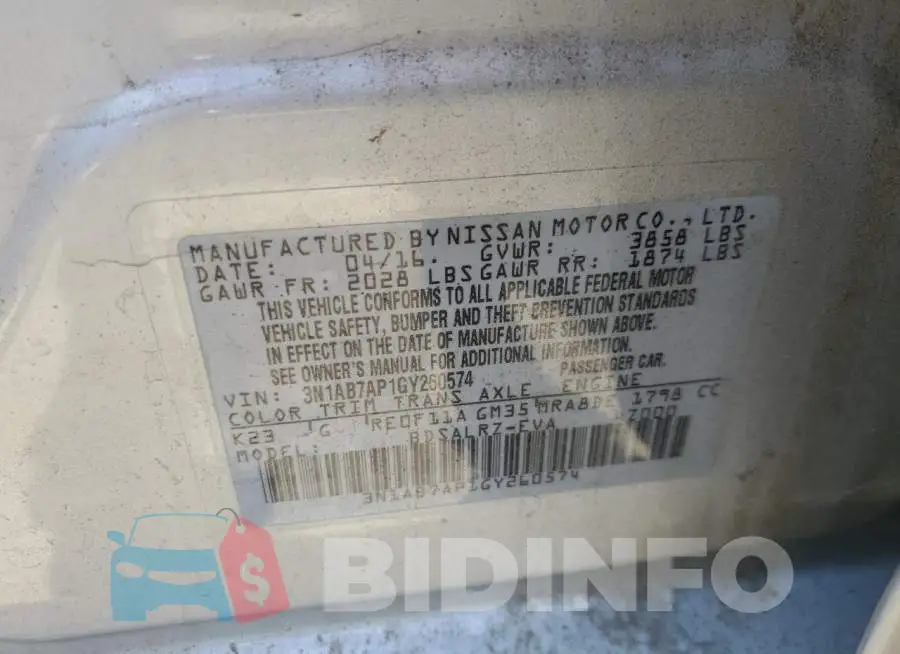 3N1AB7AP1GY260574 Photo# 10