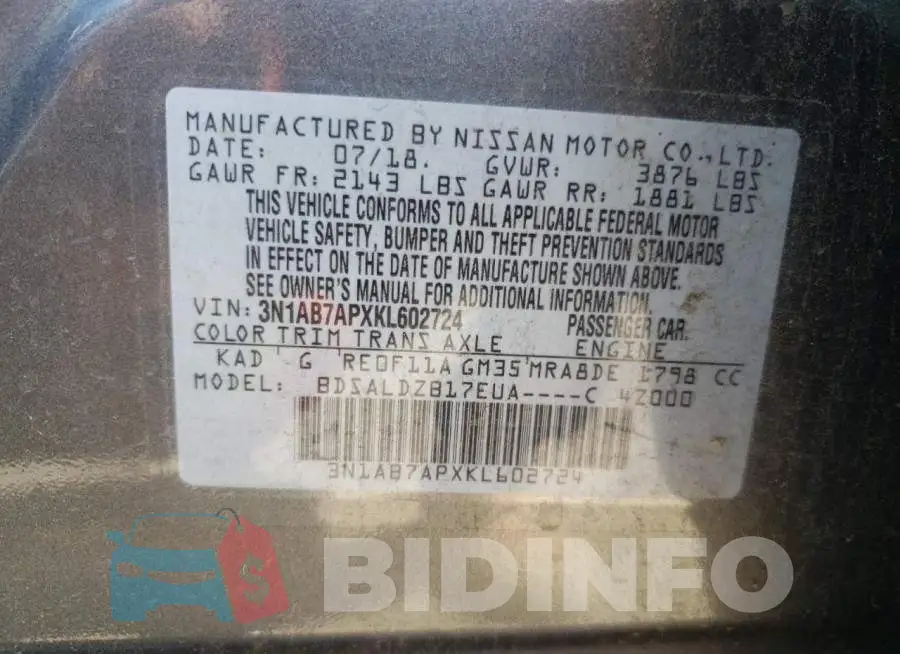 3N1AB7APXKL602724 Photo# 10