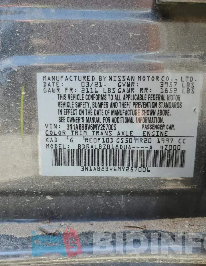 3N1AB8BV6MY257006 Photo# 10