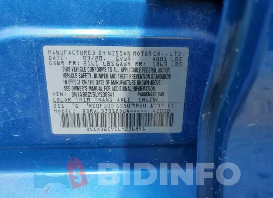 3N1AB8CV5LY236841 Photo# 10