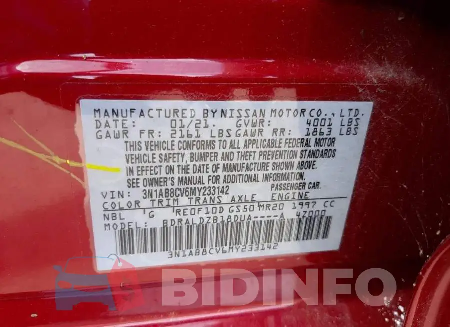 3N1AB8CV6MY233142 Photo# 10